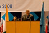 G-77 Chair, The Honourable W. Baldwin Spencer, Prime Minister and Minister for Foreign Affairs of Antigua and Barbuda, addressing the opening ceremony of the IFCC-XII in Yamoussoukro, C�te d'Ivoire.